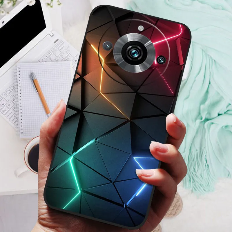 Black Silicone Bumper Case with Wolf and Lion Design - Soft TPU Covers