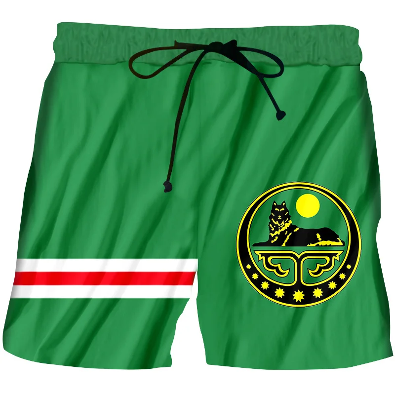 Chechnya Russian Graphic Beach Shorts Men 3D Printing Board Shorts Swimsuit Summer Bermuda Surf Swim Trunks Cool Kids Ice Shorts 2