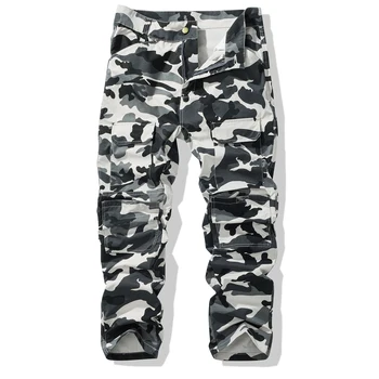 Pantaloni da Lavoro Mimetici per Uomo, Primavera e Autunno, con Polsini Elasticizzati, Pantaloni Lunghi Casual di Marca alla Moda