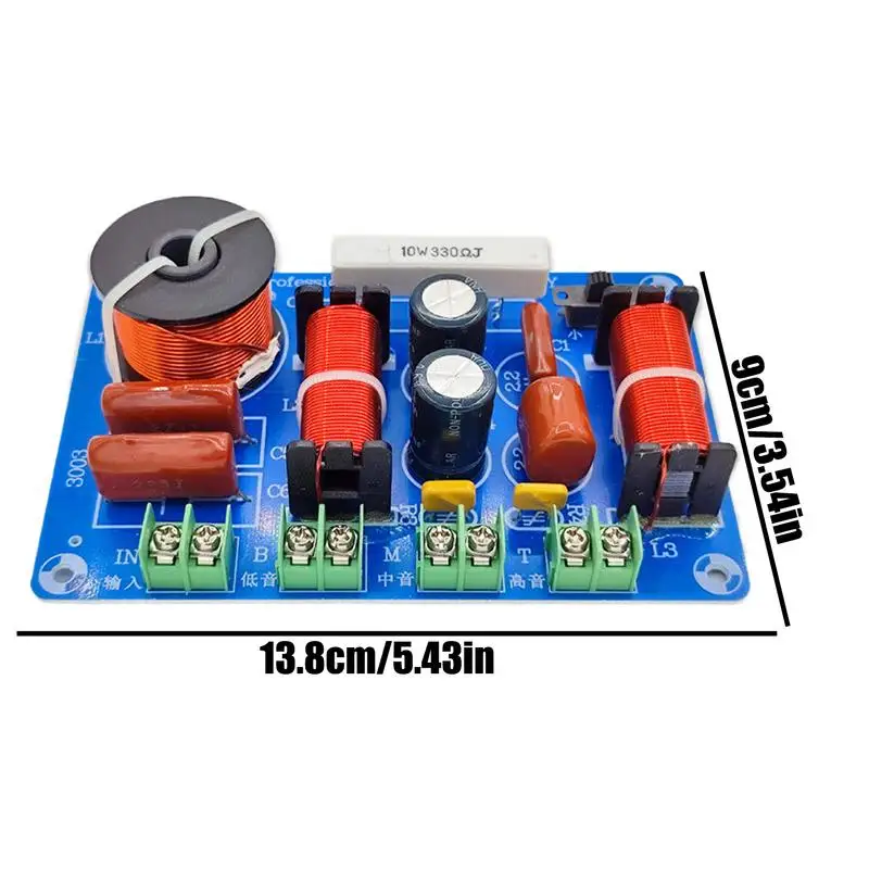 3 Way Crossover Portable Audio Speaker Tweeter Crossover Multi-Way Compact High-Output Frequency Divider For Repair Maintenance