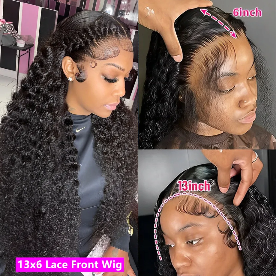 13x6 Hd Lace Frontal Wig Deep Wave Loose Curly Wigs For Black Women Water Wave Human Hair Wig 30 Inch Lace Front Wig Human Hair 2