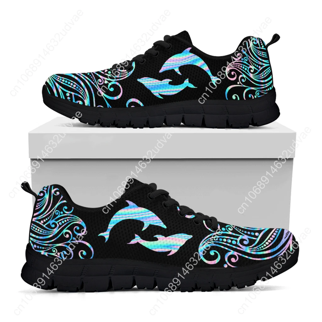 Fashion Ombre Dolphin Print Lightweight Outdoor Shoes Comfortable Animal Needs Custom Shoes Platform Sneakers