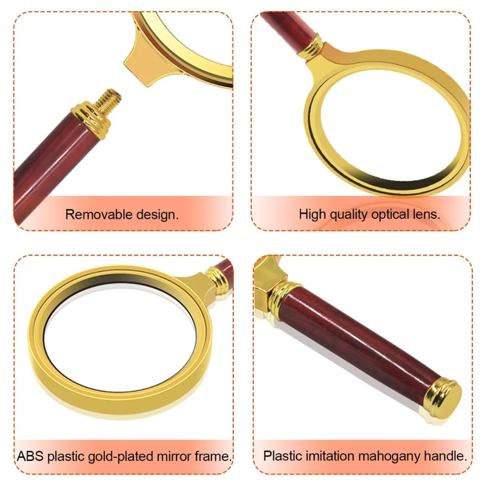 Magnifying Glass 10X Handheld 60/70mm for Home Learning Reading Fault Finding 10X