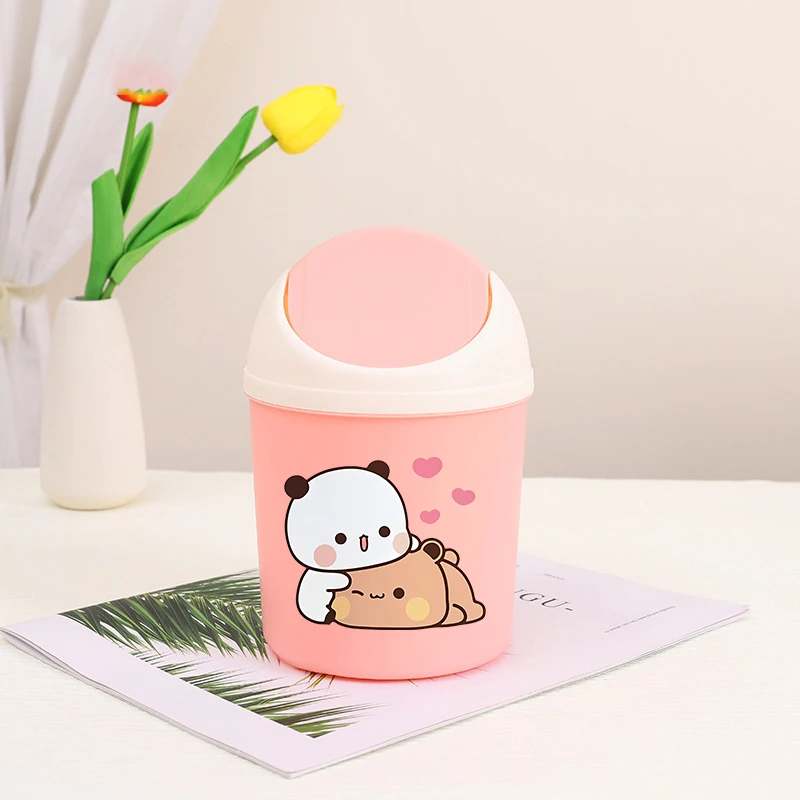 Bubu Dudu Mini Desktop Bin - Cute Panda Bear Trash Can for Clean and Organized Workspaces