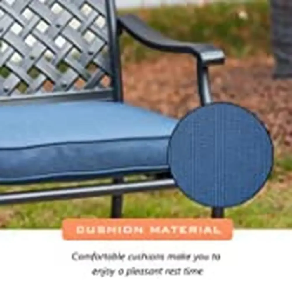 4 Piece Outdoor Patio Wrought Iron Dining Chair Set with Cushions Arms High Backrest Curved Armrests Indoor Outdoor Furniture 5