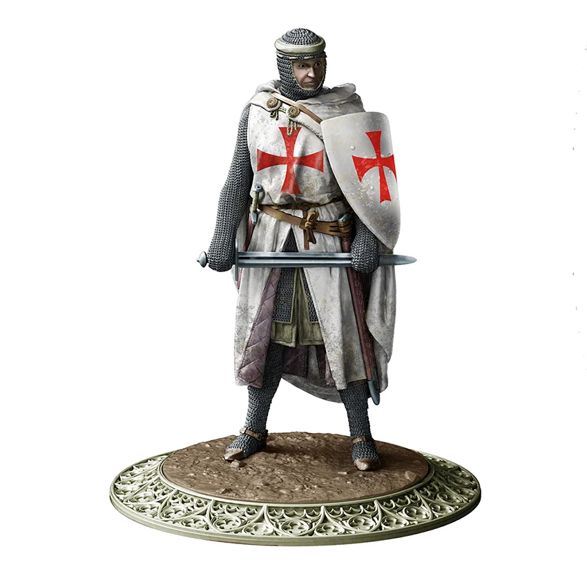 

1/24 Crusade knight, beginning of 12th century with base Resin figure Model kits Miniature soldier Unassembly Unpainted