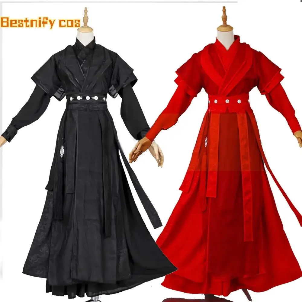 

He Xuan Coplay Anime Tian Guan Ci Fu Gu Yun Cosplay Costume Black Chinese Hanfu Red Wedding Clothes For Women Men Halloween Cos