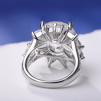 3CT/10CT D Color Moissanite Ring For Women 100% 925 Sterling Silver AU750 Plated Engagement Wedding Bride Diamond Rings with GRA 3