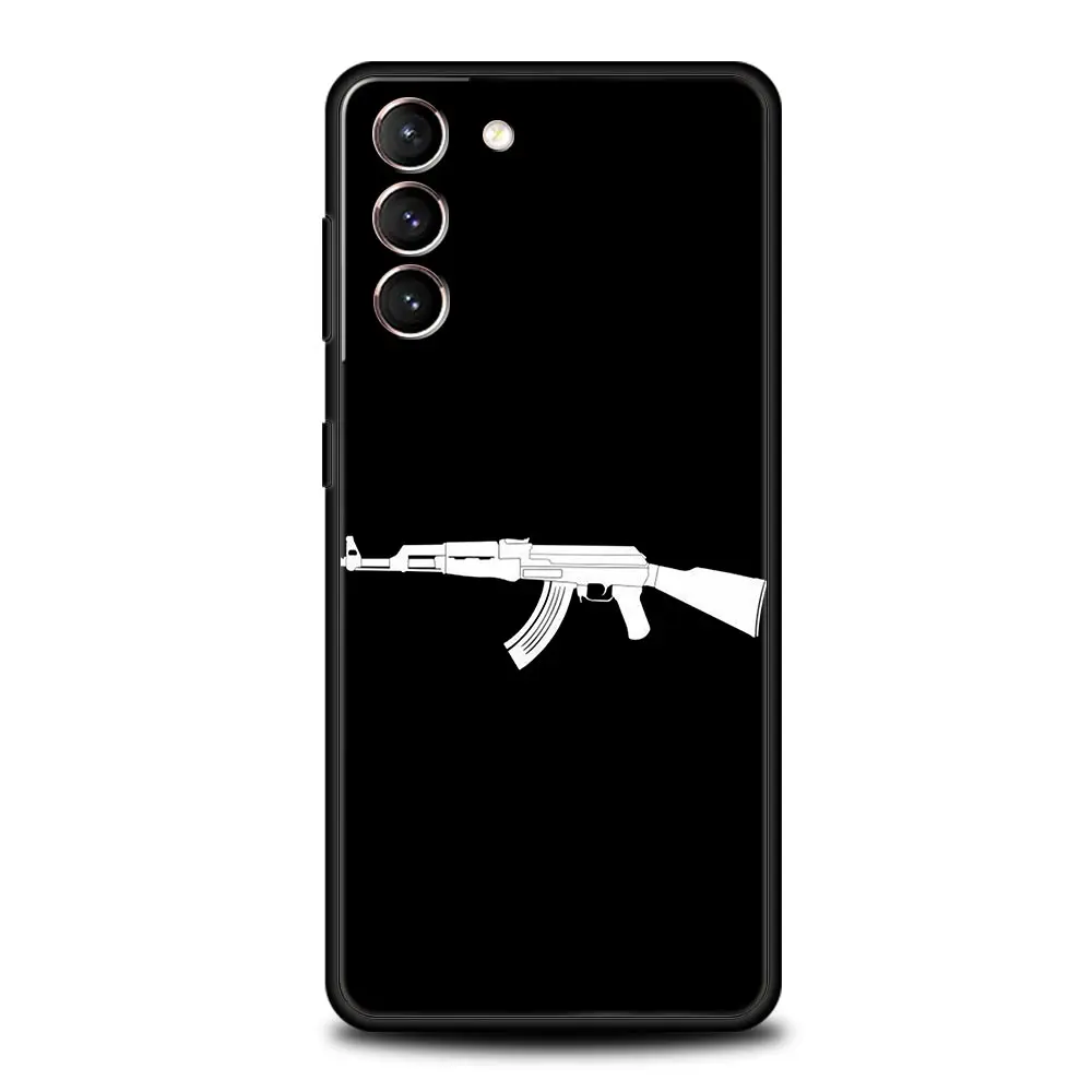 AK47 Handgun Design Soft Black Phone Case