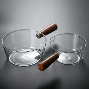 High Temperature Resistant Transparent Glass Milk Pot Household Noodle Pot 400ml/600ml for Stove Ceramic Kitchen Tool 2025 New