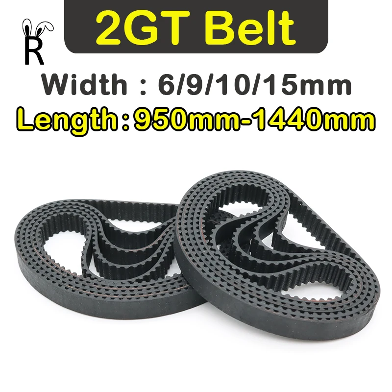 Belt Length 950mm-1440mm GT2 Belt Synchronous Belt Width 6/9/10/15mm Rubber Closed Loop Belt 2M 3D Printer Belt 2GT Timing Belt belt length 140mm 182mm 2gt timing belt width 6 9 10 15mm 2m 3d printer belt rubber closed loop pulley belt synchronous belt gt2