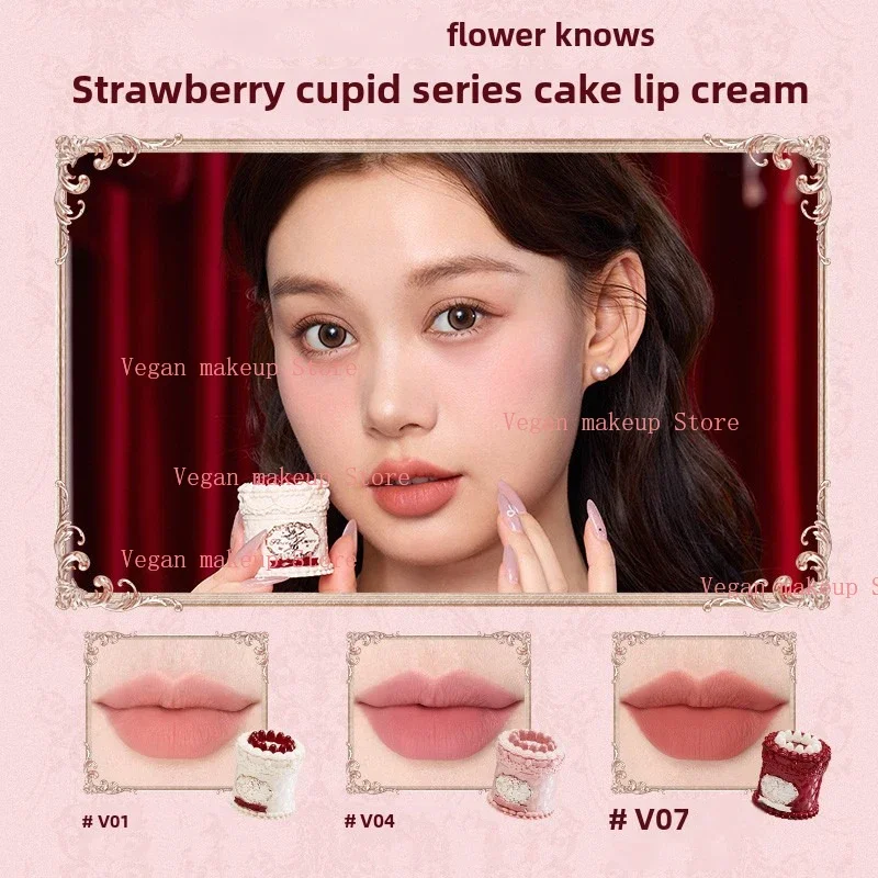 Makeup set Flower Knows Strawberry Cupid Collection Makeup Set Sweetheart Gift Set Lip Mud Liquid Blush Face Palette All In One Make Up Kit