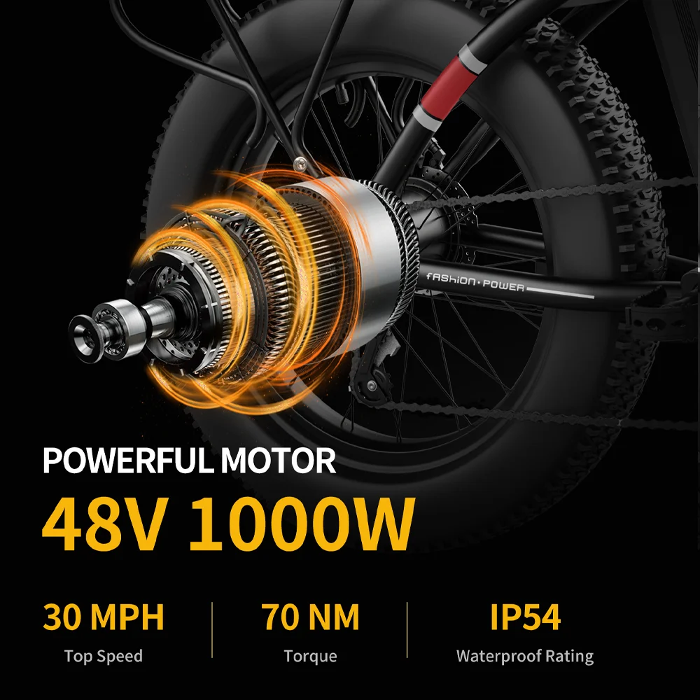 ZPW 성인용 전기 자전거, 접이식 전기 자전거, 20 인치 4.0 팻 타이어, 전기 자전거, G20PRO, 500W100W, 48V12.8AH