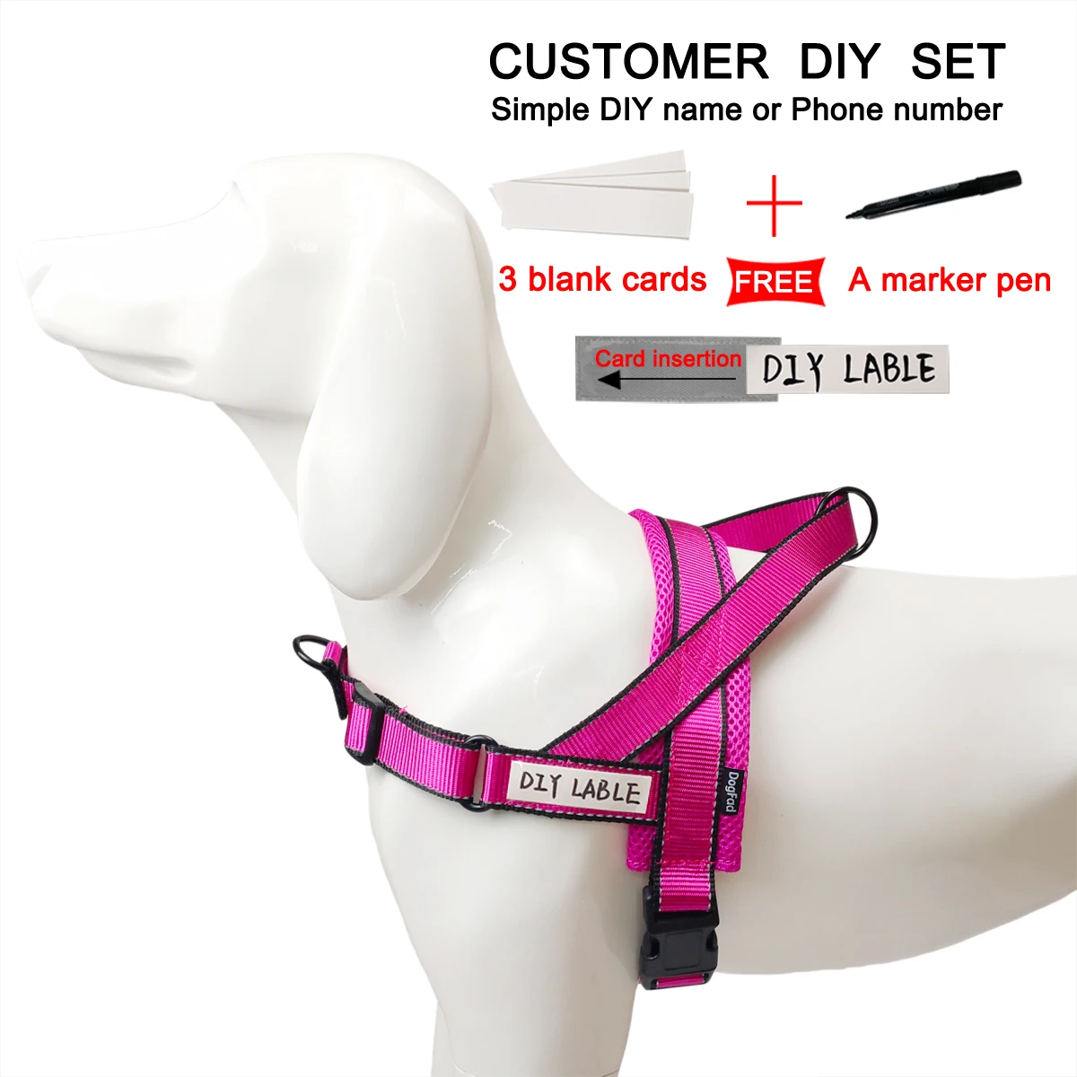 DIY Dog Harness Easy On and Off Adjustable Medium Large Dogs,Reflective no Pull Training Vest for pet Dogs walking harness 