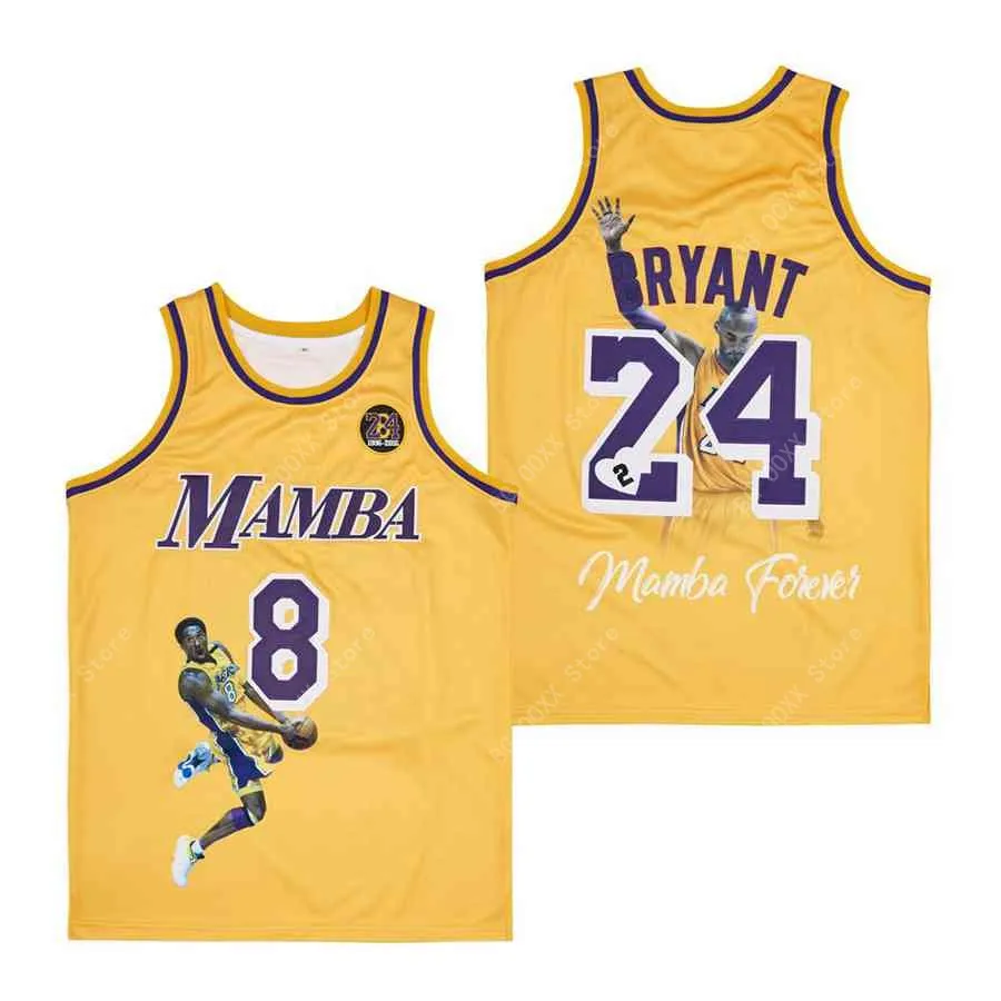 Youth #24 Mamba Jersey Kids #8 Basketball Jersey Hip Hop Clothing for Party XS-XXL Black 