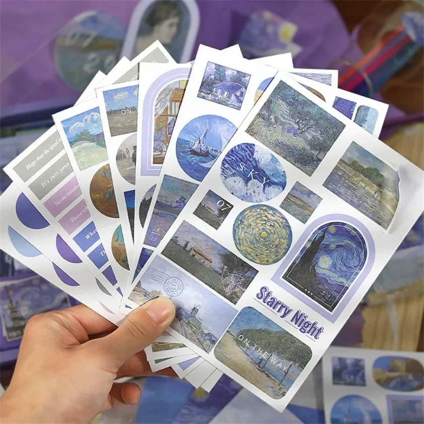 

Масляная лента caderно, рисование Гога, книга, Канцтовары, набор для блокнота, материал, ежедневник, бумажные заметки, коробка для скрапбукинга, ручная