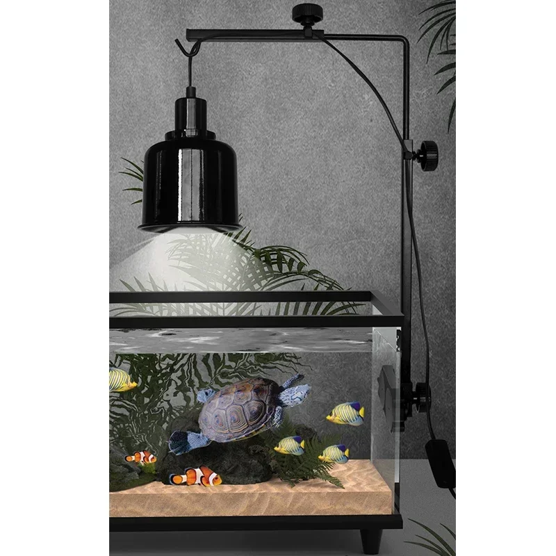 Nomoypet Reptile Lamp Holder with Suction Cup Adjustable Wall Mounted Lamp Bracket Heating Light Stand For Turtle Lizard