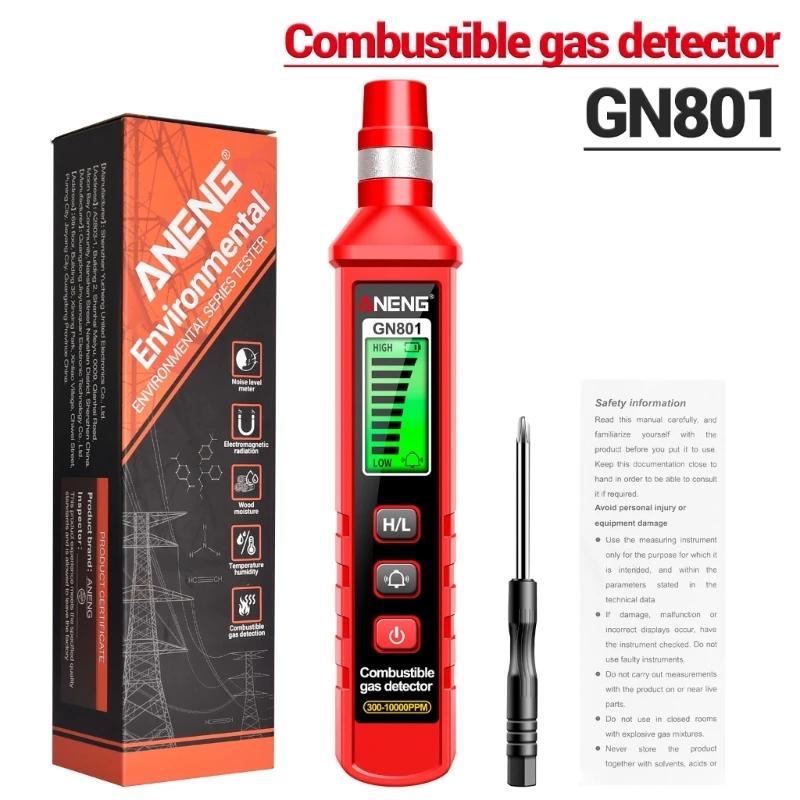 

Combustible Methane Gas Sniffer 300-10000PPM Gas Detector Drop Shipping