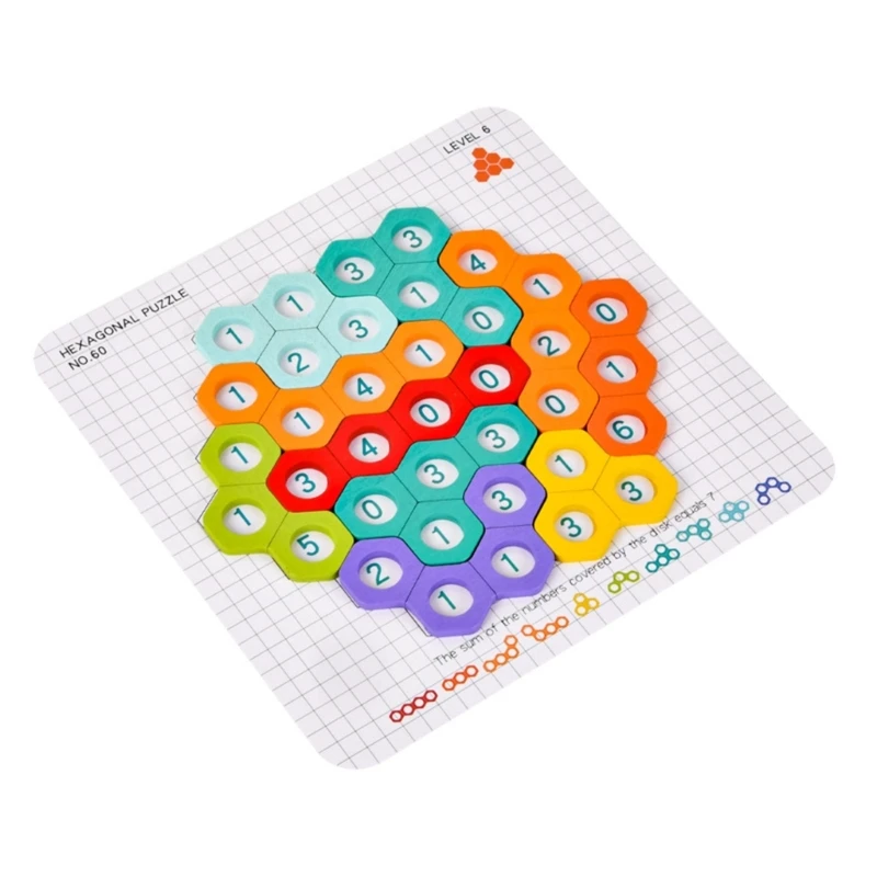 

Kids Learning Math Toy Wood Puzzle Montessori Numbers Toy for Ages 3 yrs+
