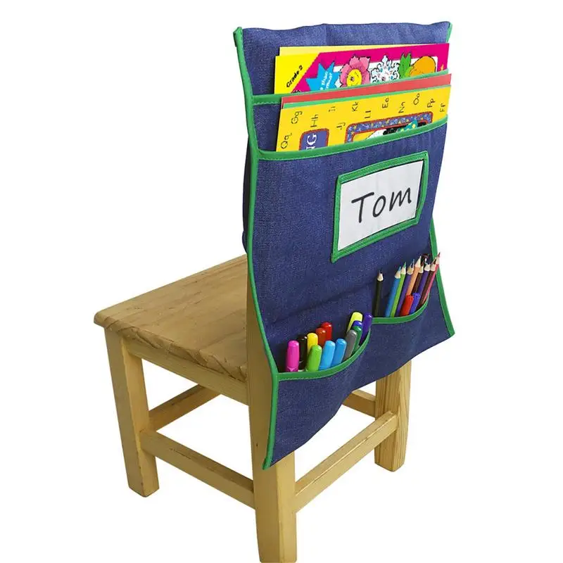 

Student Chair Pockets Student Desk Storage Pockets Kids Classroom Chair Pockets Chair Back Organizer Bag With Name Tag Slot