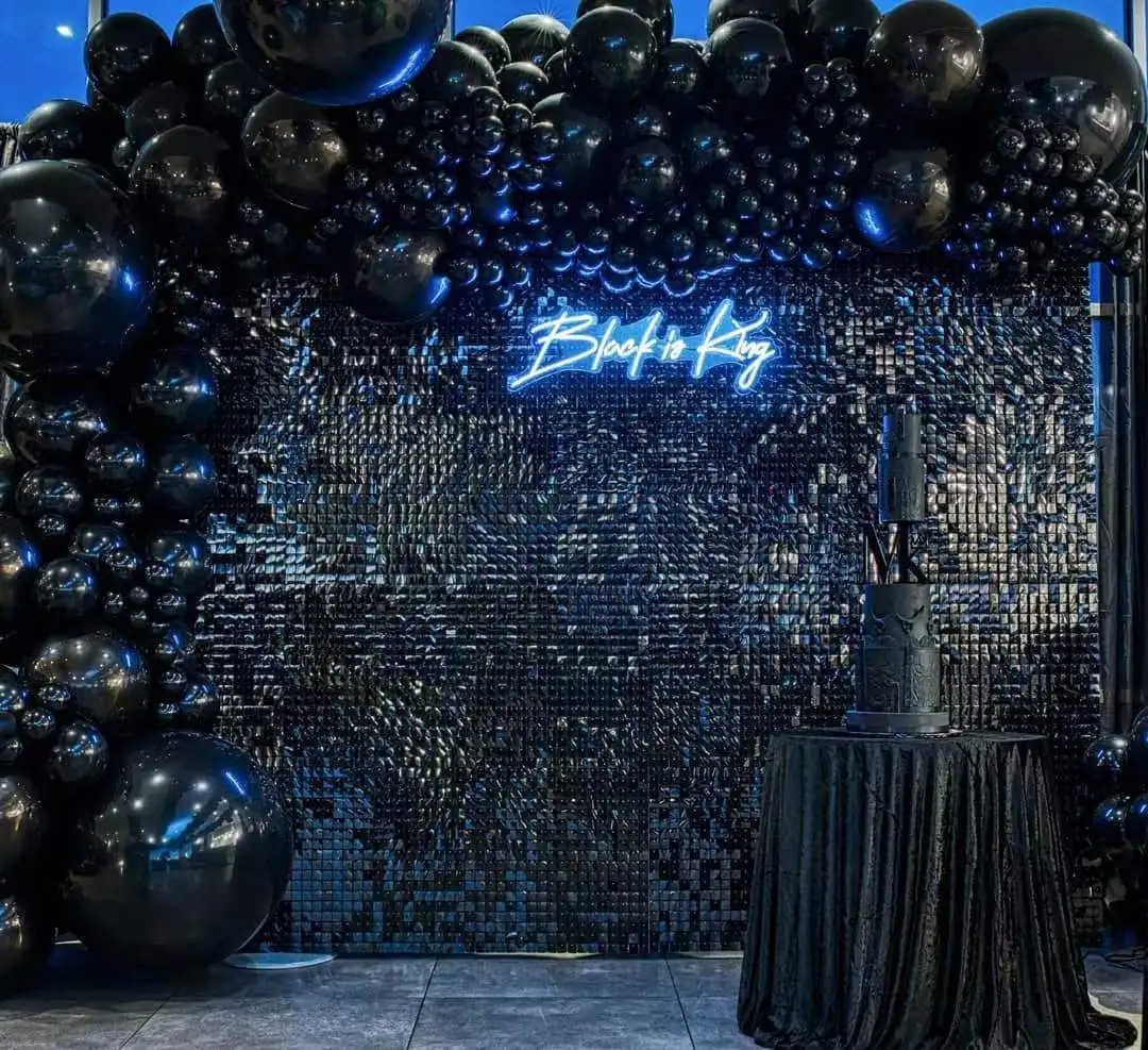 Sequin Wall Panels 18 Panels Black Shimmer Wall Panels Backdrops Square Sequin Backdrop for Christmas Birthday Graduation Wedding Party Decor Event birthday background supplies,birthday backdrop decoration,photography backdrops,sequin wall panels