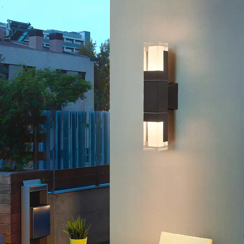 Outdoor IP65 waterproof lamp garden villa gate living room corridor acrylic waterproof wall lamp AC85-265V outdoor decoration