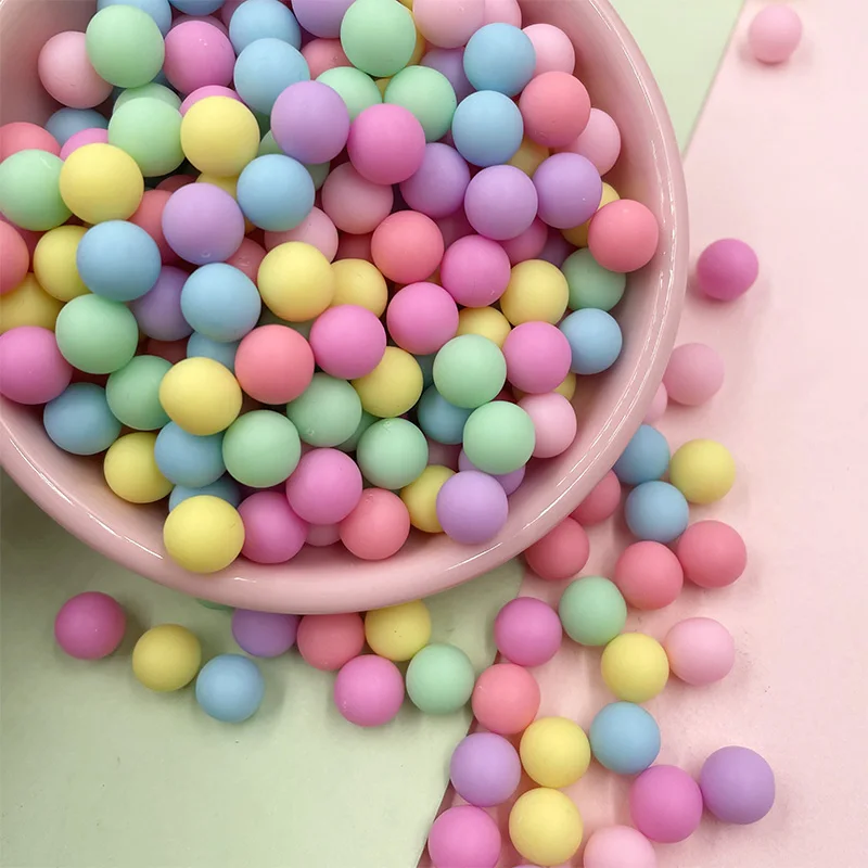 10g Colorful Acrylic Beads Frosted Fake Candy Beans For Craft DIY Making Tiny Cute Plastic klei Accessories Slime Filling 8mm 