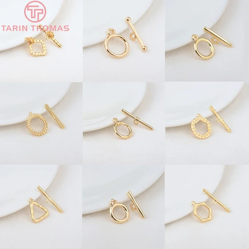 

(3439)6 Sets 24K Gold Color Plated Brass Bracelet O Toggle Clasps High Quality Diy Jewelry Making Findings Accessories