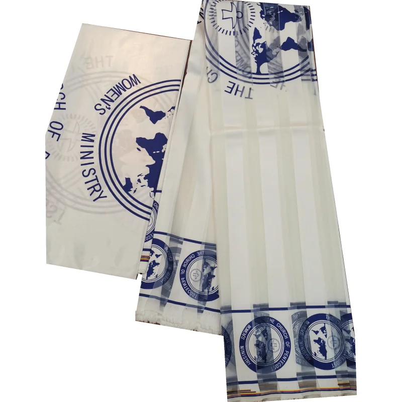 Bianco. Tessuto Di Raso Slik Africano Per Abito, Tessuto Di Organza, Materiale Di Seta, Vendita Calda, 6 Metri. (Op-08-35