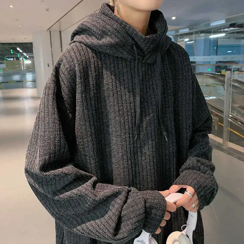 With Hat Hoodies Men Loose Classic Solid Simple Oversize Teens Turtleneck Sweatshirts All-match Basic Ins Spring Women 2022 New