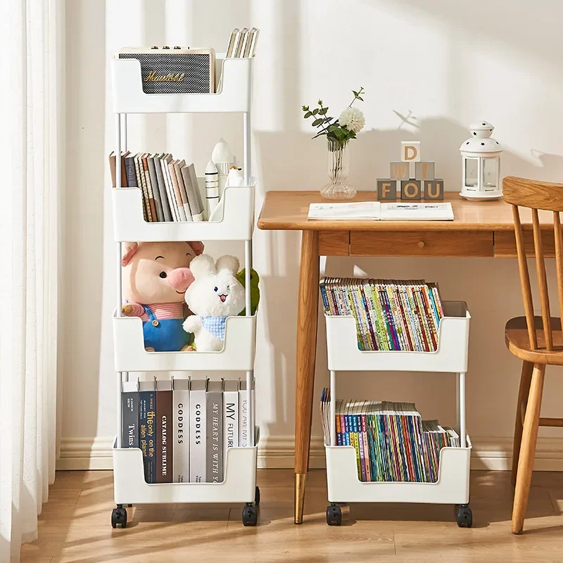 

Aoliviya Official Portable Bookshelf and Storage Shelf Household Floor Simple Bookcase Multi-Layer Household Trolley Storage Cab