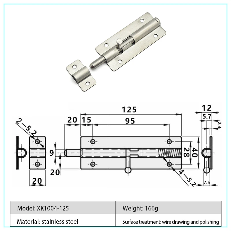 Description Picture 6 of itemSlide Barrel Bolt Latch 3 Inches Sliding Latch Lock, Stainless Steel Sliding Lock for Door Security