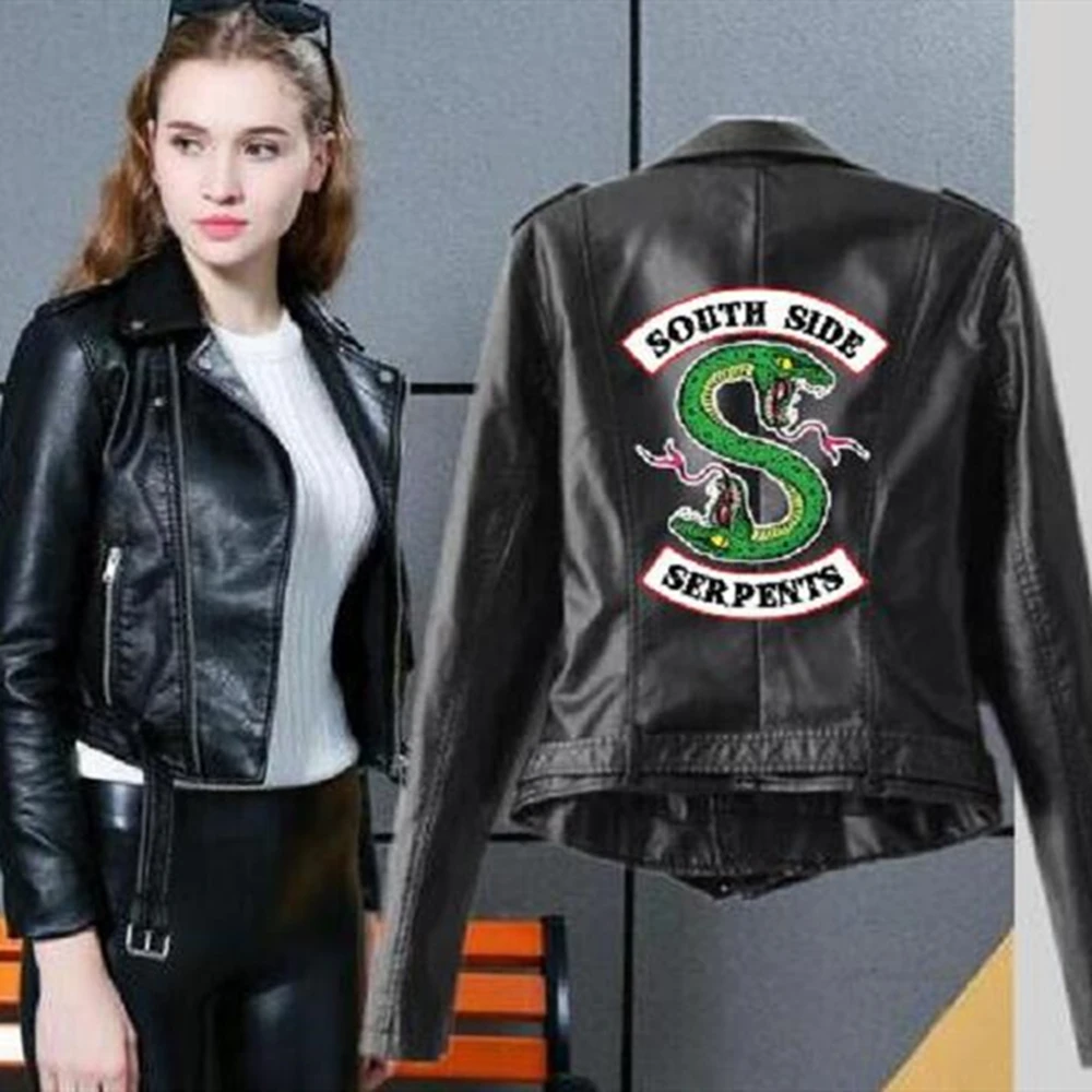 2023 Riverdale Leather Jacket Women Fashion PU Motorcycle Jackets Southside Serpents Artificial Short Leather Motorcycle Coats women s short winter fur environmental protection artificial fur thickened coat fur coat