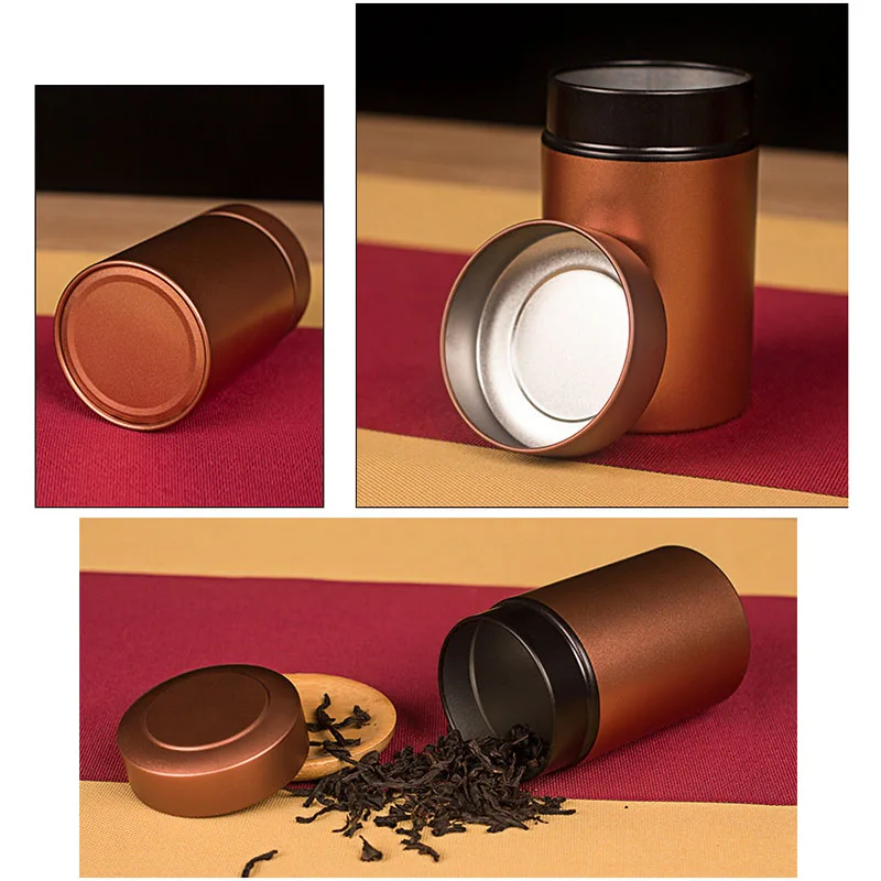 Portable Metal Tea Can 50g Tinplate Tea Storage Tin Containers for Loose Dry Leaves