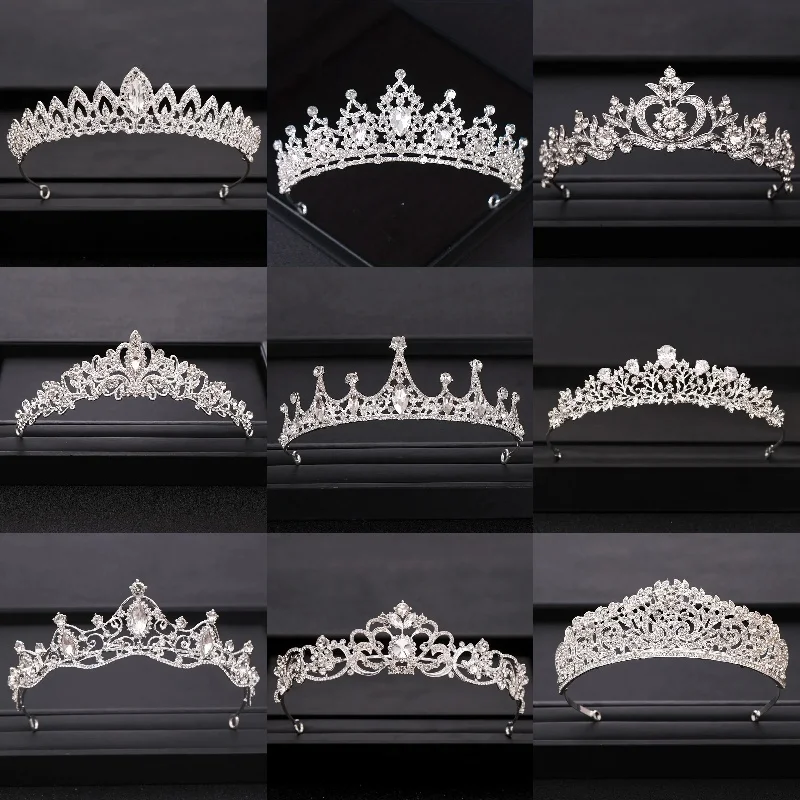 Wedding Crown Hair Jewelry Bridal Hair Accessories Women Baroque Crown Rhinestones Crystal Tiaras Bride Queen Party Crowns Gift hair accessories,bridal hair accessories