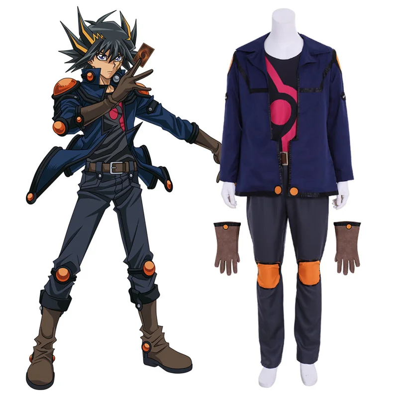 

Костюм фудо Yu-Gi-Oh YYusei для косплея, топ, пальто, штаны, полный комплект с перчатками, карнавальные костюмы на Хэллоуин