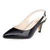 Daily all-match Sandal Shoes Pointed High Heels Large Size Pumps New 6cm Low Casual Back Empty Buckle Red Wedding shoes 1