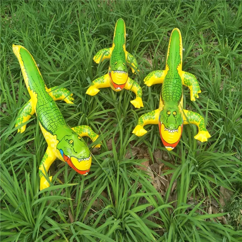 2pcs PVC Inflatable Crocodile Game Alligator Balloon Floating Playing Inflatable Floating Water Toys Funny Double Beats