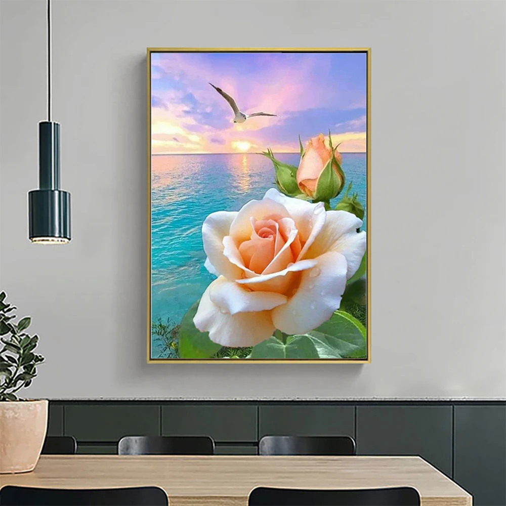 Diamond Painting Floral 5D DIY Diamond Painting Kits Animal Landscape Cross Diamond Embroidery Painting Full Round Mosaic Home Decor Gift