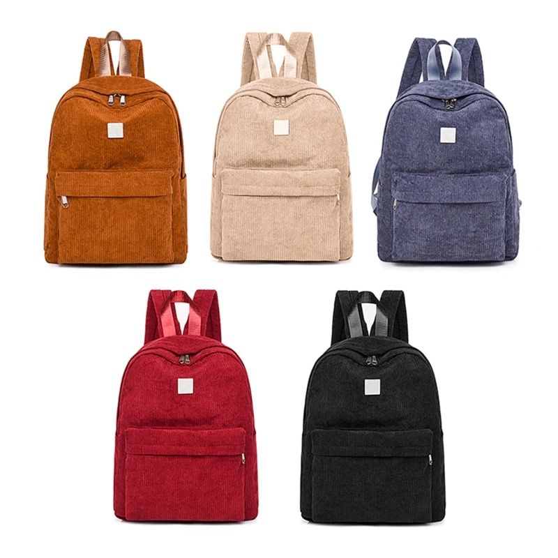 

Women Casual Corduroy Backpack Soft Kids School Bag Travel College Daypack Female Girls Rucksack Handbags Mini Bags