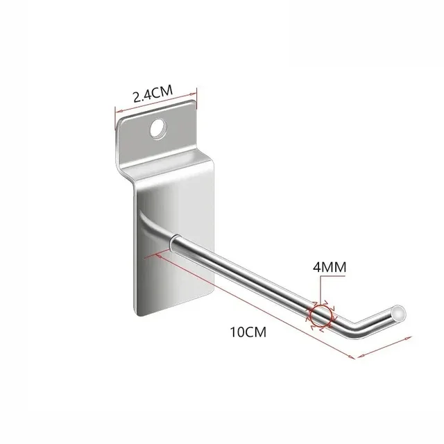 100 Ganci Per Pannelli Forati In Metallo - 20 Cm, Capacit&agrave; 2kg Ciascuno - Per Supermercati, Garage E Cucina