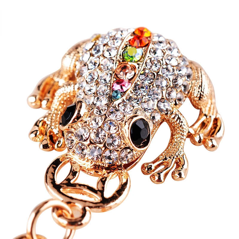 Glitzer Cute Frog Keychain Isch Guet