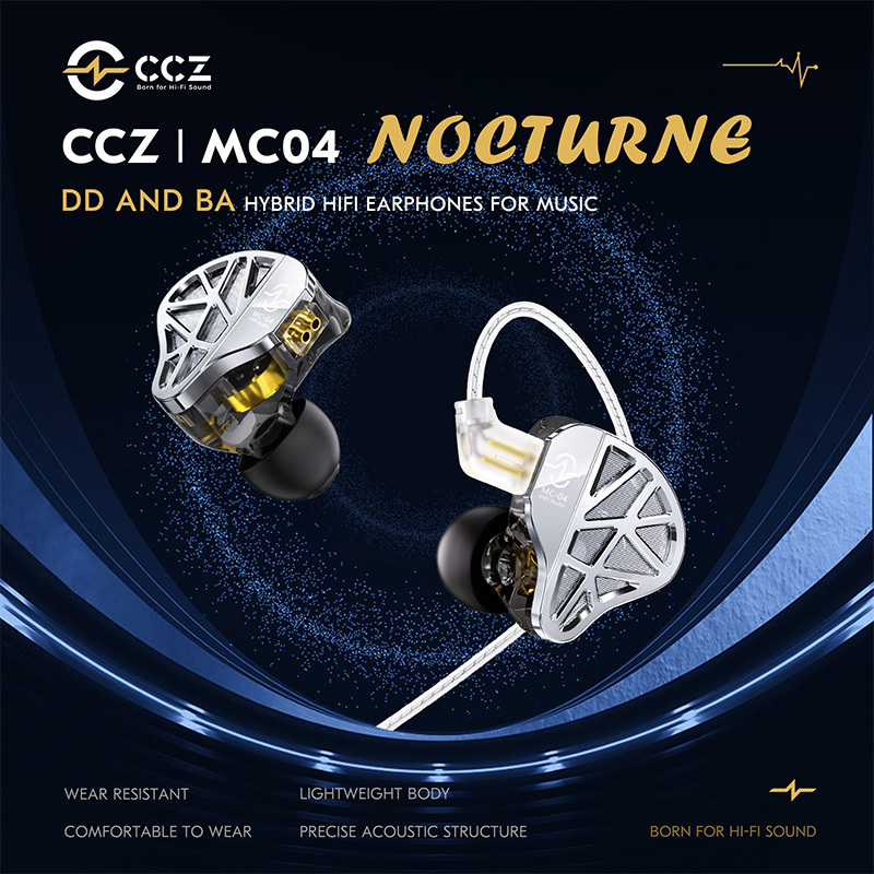 CCZ MC04 HIFI Earphones Silver-plated OFC Cable DD & BA Hybrid Technology Retro Meets Modern Design Upgrade
