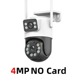 8MP Outdoor WiFi PTZ Camera with Dual Lens & AI Auto Tracking, Two - Way Audio, and IP Video Surveillance - 4MP NO SD CARD