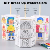 Children's DIY Craft Toys Novelty Painting Drawing Toys Color Filling Paper Rotating Graffiti Puzzle Educational Toys for Kids 1