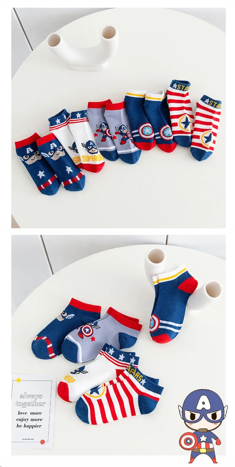 5 Pairs Spiderman Children Socks Anime Kids Boys Short Sock Iron Man Captain America Cartoon Baby Summer Spring Boat Socks 1-12Y 24 S43710e627e36453f9c2a8c261b2eebceb