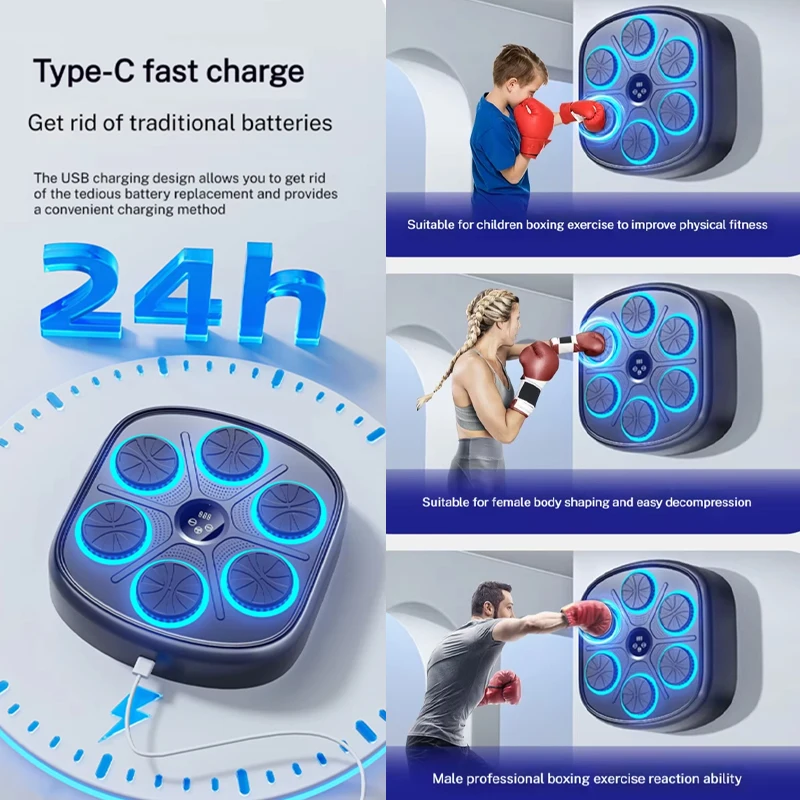 Sokhug Clearance Smart Bluetooth Music Boxing Electronic Boxing Machine No Punching Home Adult And Children S Boxing Ring