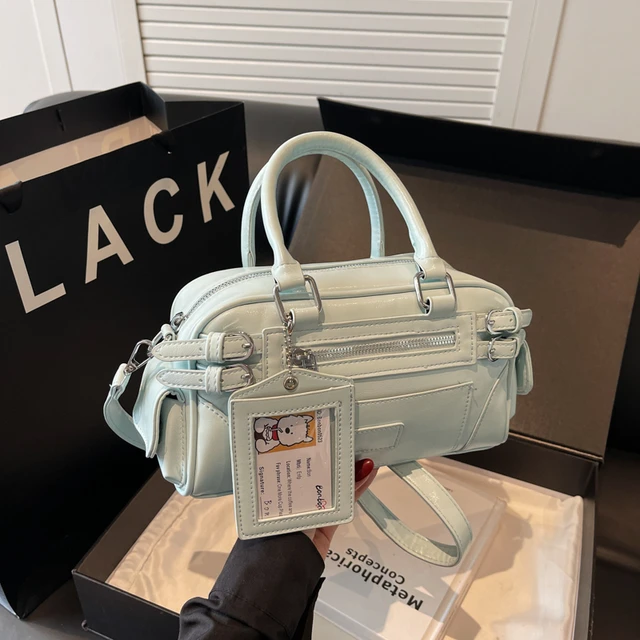 Design élégant brillant PU carré épaule et sacs à bandoulière solide fermeture éclair chaud à la mode Designer Style sacs à main pour les femmes 2025 nouveau 1