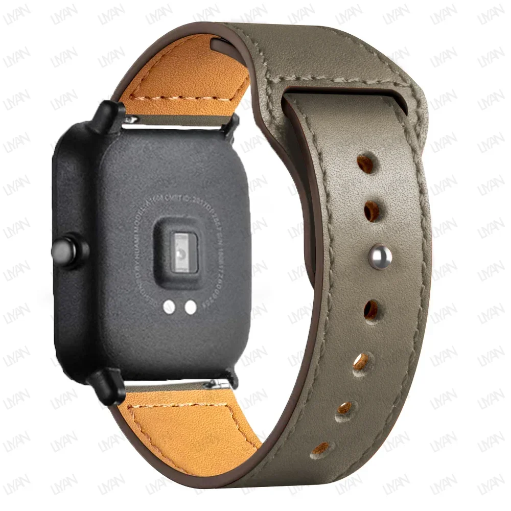 Elegant Leather Watch Strap Bracelet - 20mm/22mm