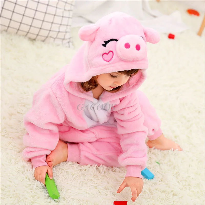 Cute Cartoon Rabbit Onesies Kigurumi Pajamas for Adults Cosplay Jumpsuit Woman Pyjamas Flannel Pijamas Winter Overalls for Kids